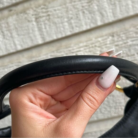 MCM Black Leather Vintage Y2K Hobo Shoulder Bag Charm - Picture 4 of 15